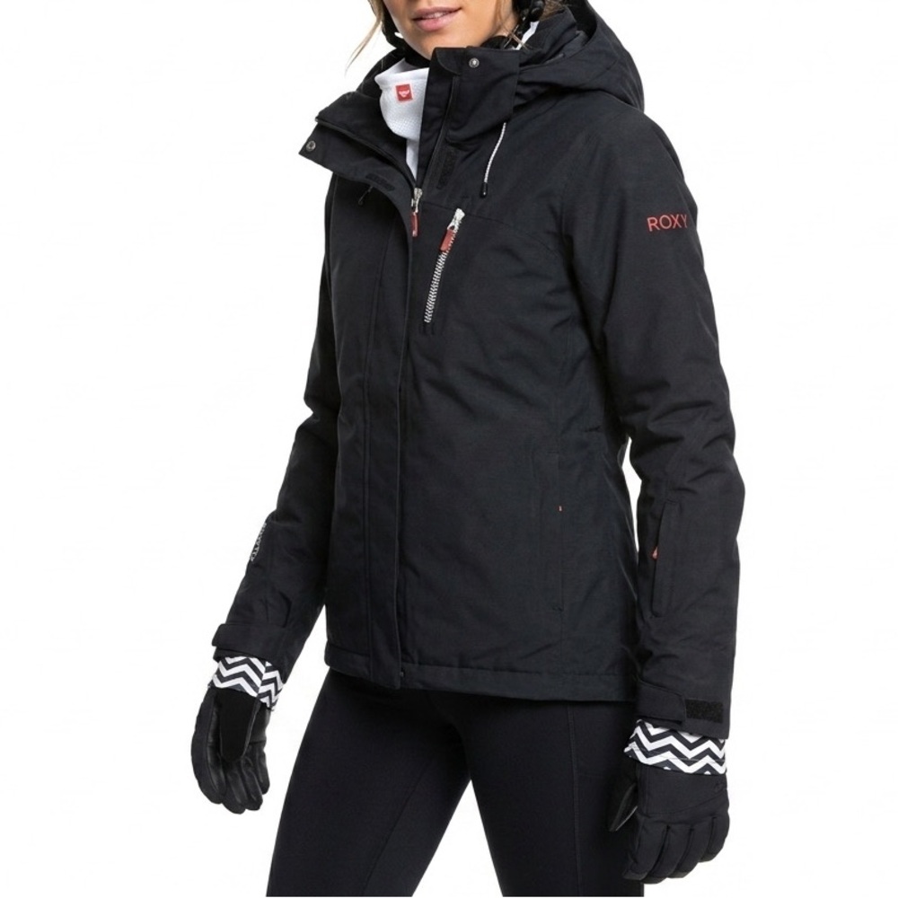 ROXY Gore-Tex Essence 2L Snowboard Ski Jacket Black S Chevron Cuff Winter Coat